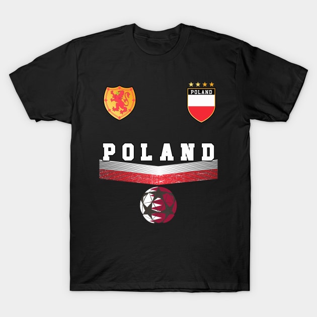 Poland Soccer Fans Jersey Polish Flag Football Lovers T-Shirt by TeeBlade